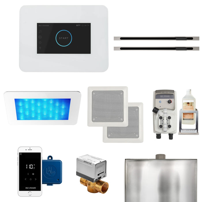Mr. Steam I3DRMLXWH-BN iDream® Max Linear Brushed Nickel in White