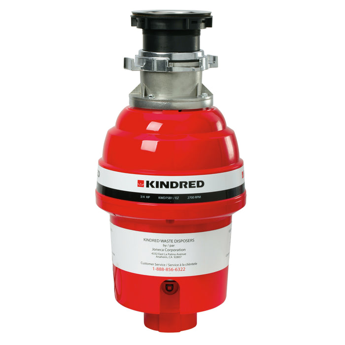 Kindred KWD75B1-EZ 3/4 Horse Power Batch Feed Food Waste Disposer