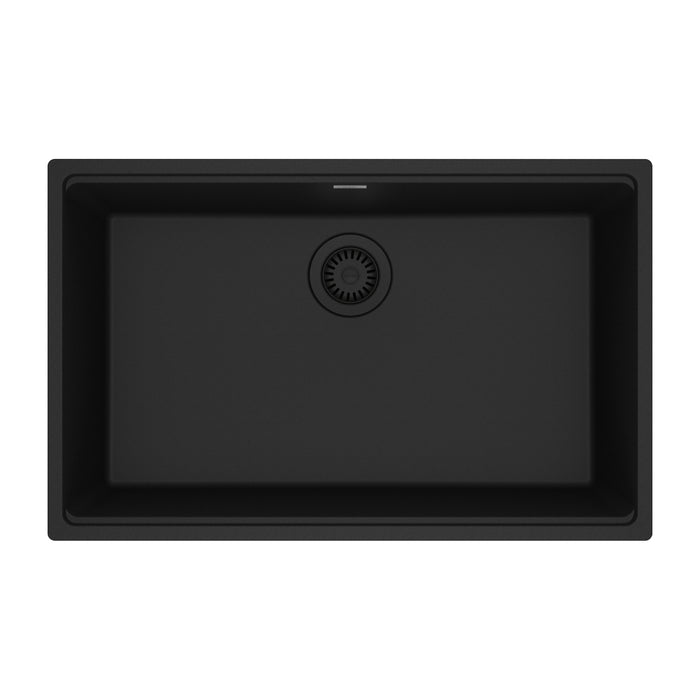 Franke Maris Undermount Single Bowl 30 x 19 in Granite Kitchen Sink - Matte Black