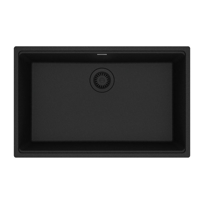 Franke Maris Undermount Single Bowl 30 x 19 in Granite Kitchen Sink - Onyx
