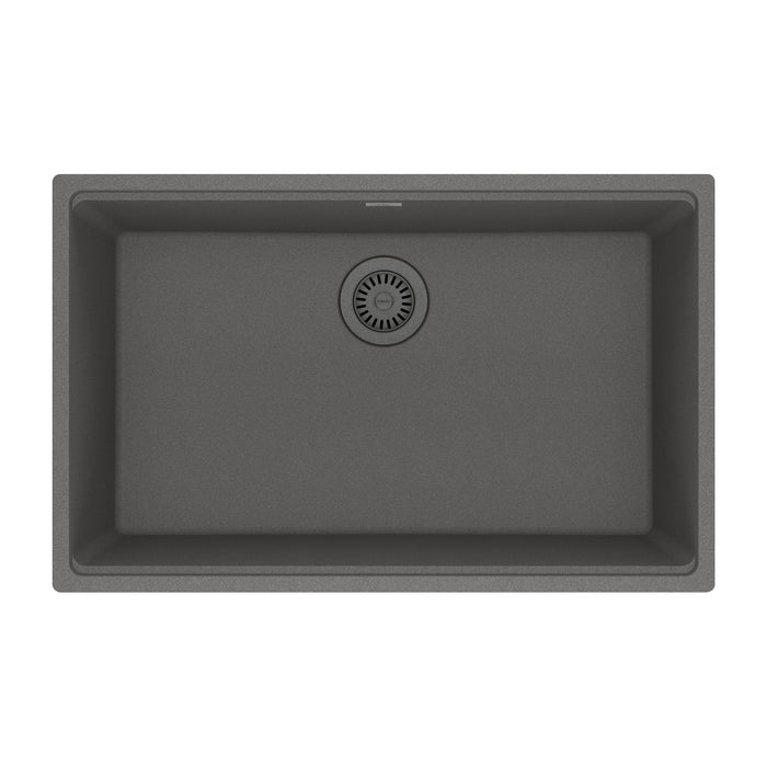 Franke Maris Undermount Single Bowl 30 x 19 in Granite Kitchen Sink - Stone Grey