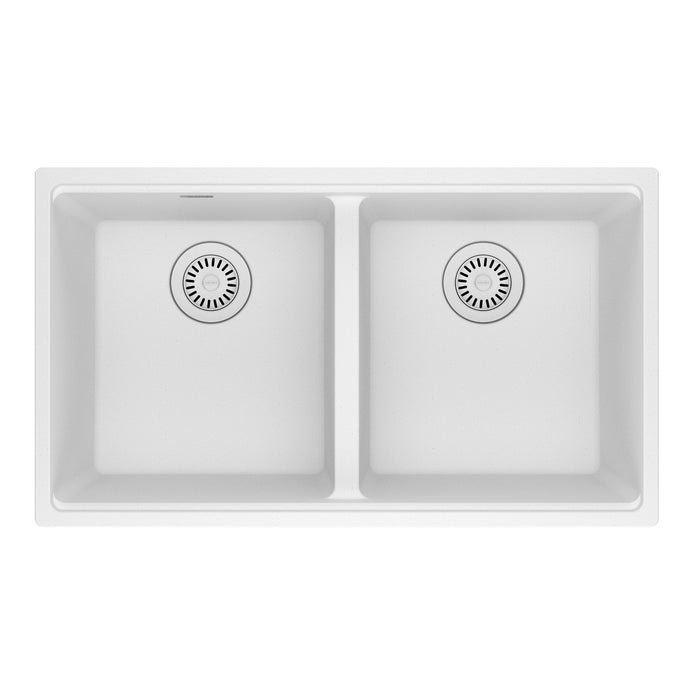 Franke Maris MAG1201414 Undermount Double Bowl 31 x 17.81 in Granite Kitchen Sink - Polar White