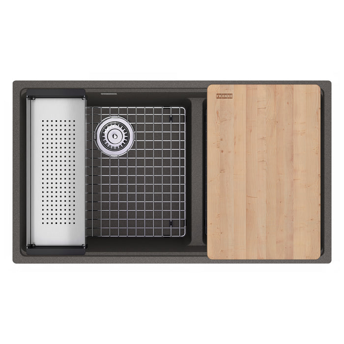 Franke Maris MAG1601812LD-SHG-WKC Undermount Double Bowl Granite Kitchen Sink - Stone Grey