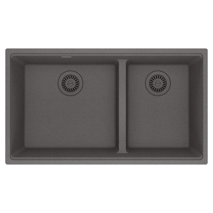 Franke Maris MAG1601812LD Undermount Double Bowl 33 x 18.94 in Granite Kitchen Sink - Stone Grey