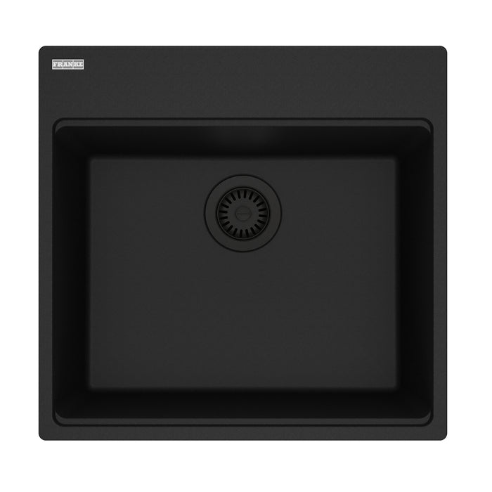 Franke Maris Dual Mount Single Bowl 20 x 15.56 in Granite Kitchen Sink - Matte Black