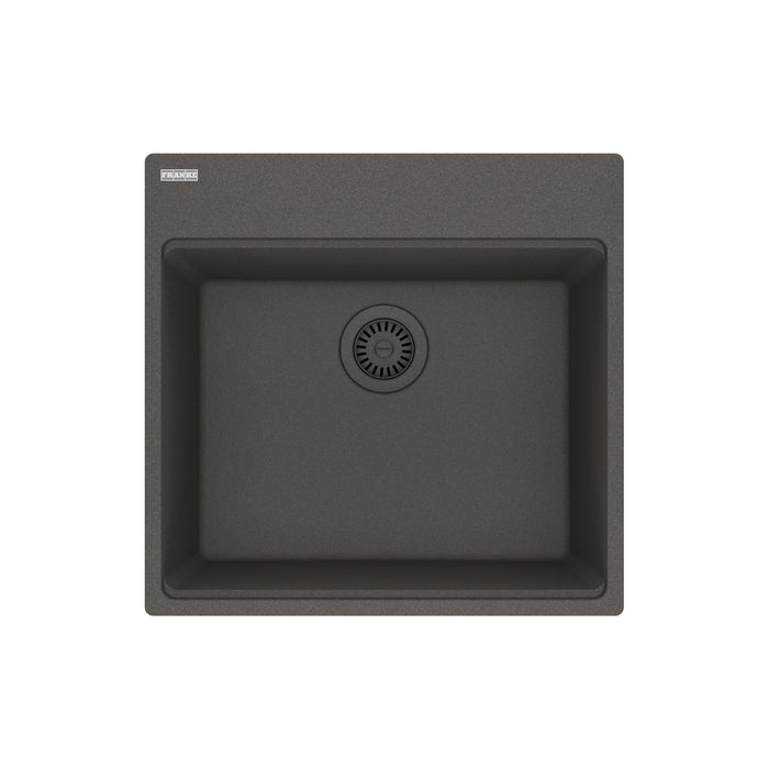 Franke Maris Dual Mount Single Bowl 20 x 15.56 in Granite Kitchen Sink - Slate Grey
