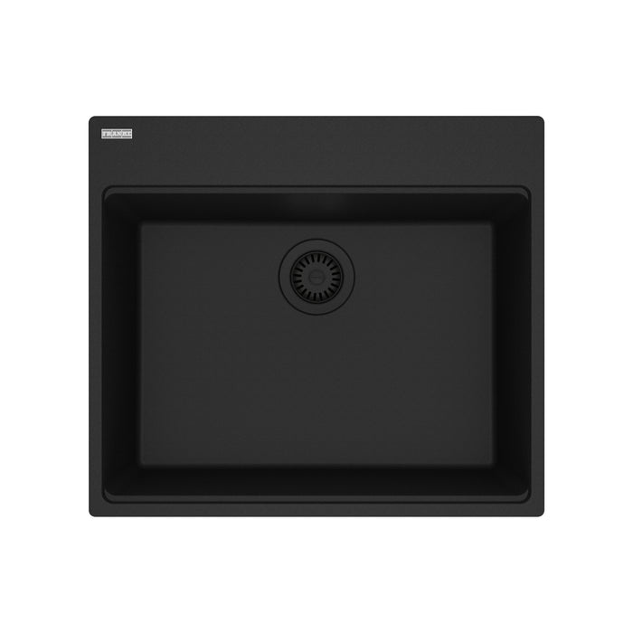 Franke Maris MAG61023 Dual Mount Single Bowl 25 x 22 in Granite Kitchen Sink - Matte Black