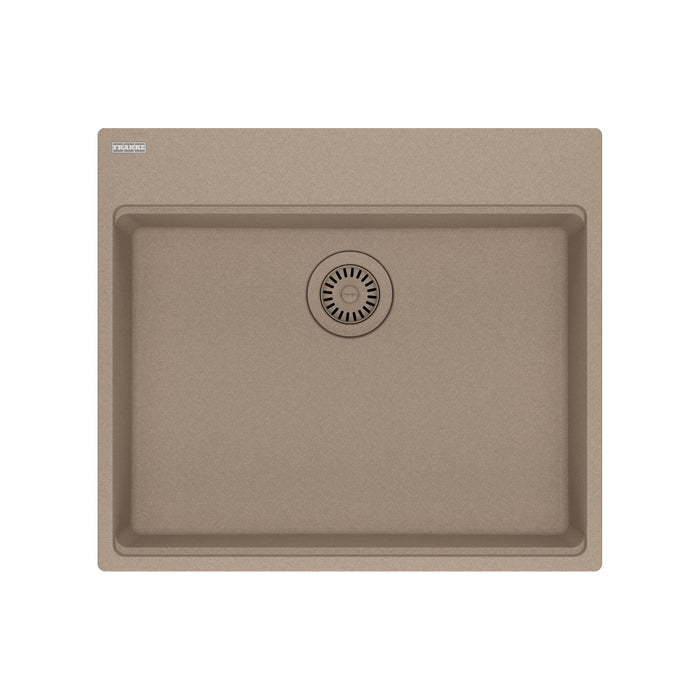 Franke Maris MAG61023ADA Dual Mount Single Bowl 25 x 22 in Granite Kitchen Sink - Oyster