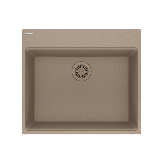 Franke Maris MAG61023L Dual Mount Single Bowl 25 x 22 in Granite Kitchen Sink - Oyster