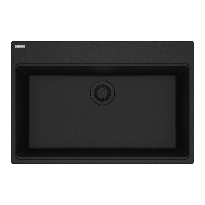 Franke Maris Dual Mount Single Bowl 31 x 20.88 in Granite Kitchen Sink - Onyx