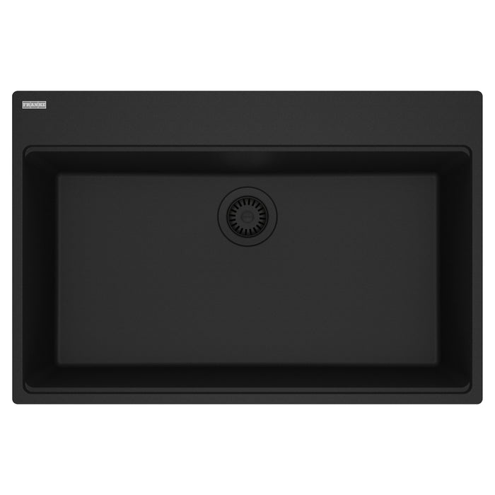 Franke Maris MAG61031 Dual Mount Single Bowl 33 x 22 in Granite Kitchen Sink - Matte Black
