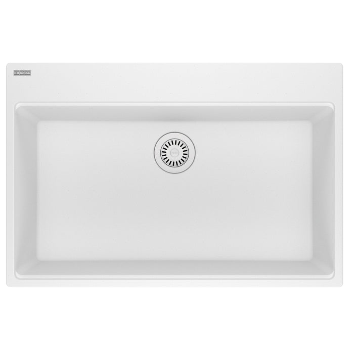 Franke Maris MAG61031 Dual Mount Single Bowl 33 x 22 in Granite Kitchen Sink - Polar White