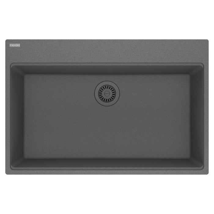 Franke Maris MAG61031 Dual Mount Single Bowl 33 x 22 in Granite Kitchen Sink - Stone Grey