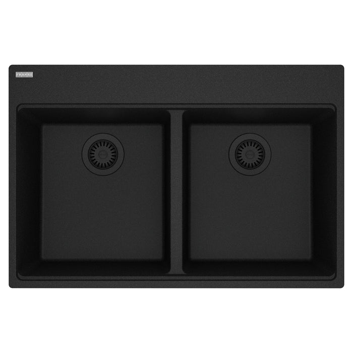 Franke Maris MAG6201515 Dual Mount Double Bowl 33 x 22 in Granite Kitchen Sink - Onyx