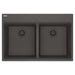 Franke Maris MAG6201515 Dual Mount Double Bowl 33 x 22 in Granite Kitchen Sink - Slate Grey