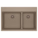 Franke Maris MAG6601812LD Dual Mount Double Bowl 33 x 22 in Granite Kitchen Sink - Oyster