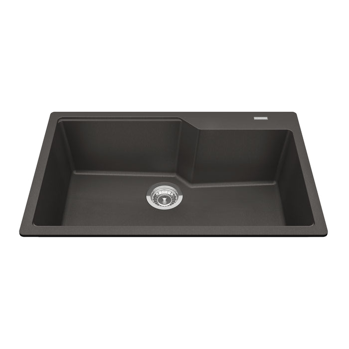 Kindred Granite Series Drop-In Single Bowl 30.7 x 19.69 in Granite Kitchen Sink - Slate Grey