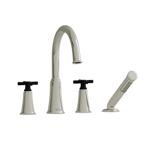 Riobel MMRD12 Momenti 4-Hole Deck Mount Tub Filler with C-Spout