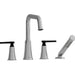 Riobel MMSQ12 Momenti 4-Hole Deck Mount Tub Filler with U-Spout