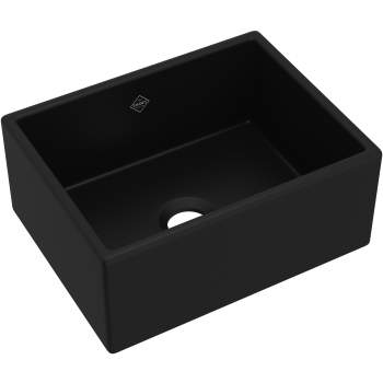 Shaws MS2418 24" Shaker Single Bowl Farmhouse Apron Front Fireclay Kitchen Sink