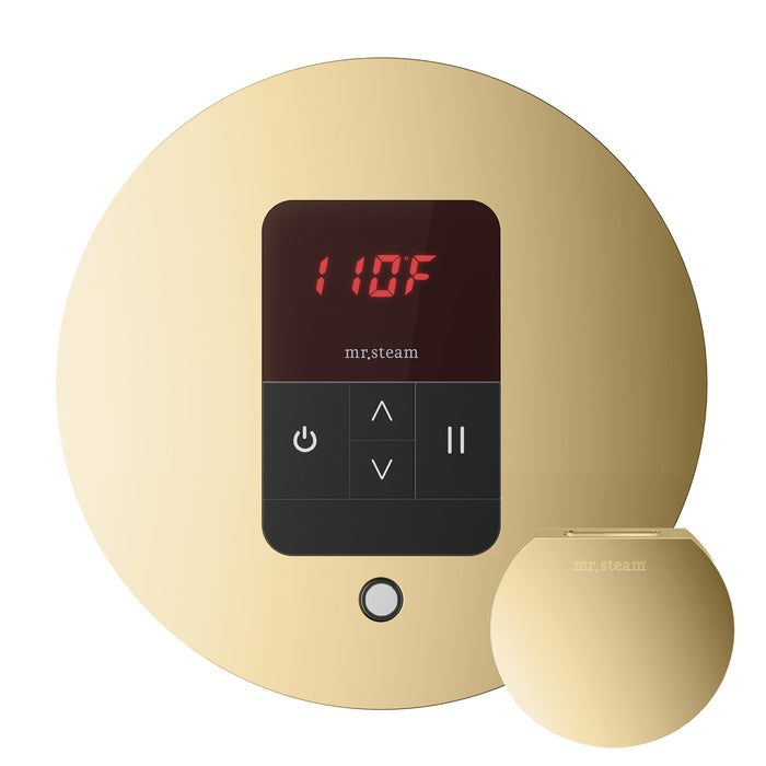 Mr. Steam MSITEMPORD-PB iTempo® Round in Polished Brass