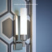 Main Line 3-1/8" x 10-1/4" x 3-3/4" sconce in chrome with frosted shade