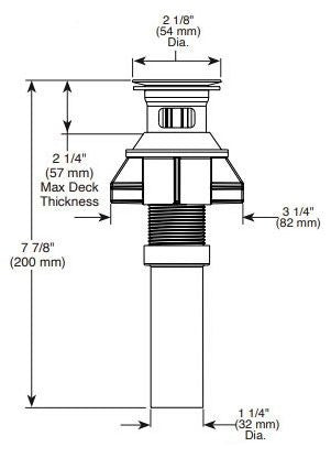 Peerless RP103420BL Push Pop Assembly