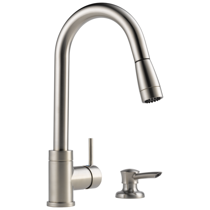 Delta P188104LF-SD Apex Integrated Pull-Down Kitchen Faucet with Soap Dispenser