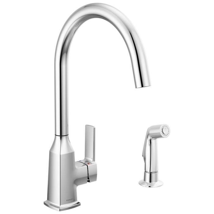 Peerless Ezra P1971LF Single-Handle Kitchen Faucet with Spray - Chrome