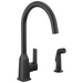 Peerless Ezra P1971LF Single-Handle Kitchen Faucet with Spray - Matte Black