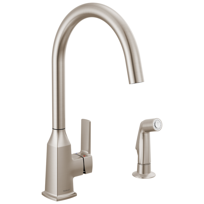 Peerless Ezra P1971LF Single-Handle Kitchen Faucet with Spray - Stainless