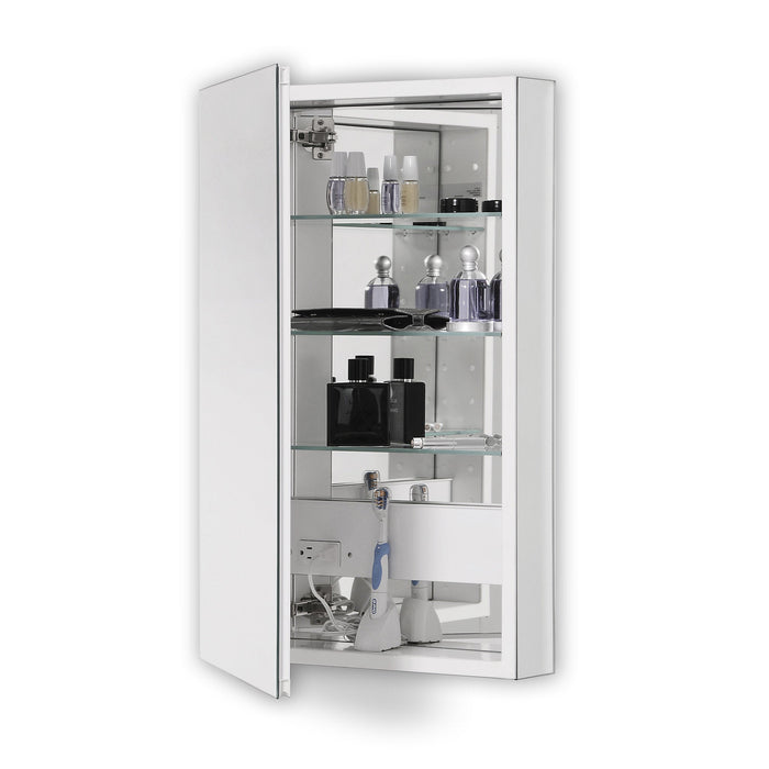 PL Series 15-1/4" x 39-3/8" x 4" flat top cabinet with polished edge, left hinge, classic gray interior and electric