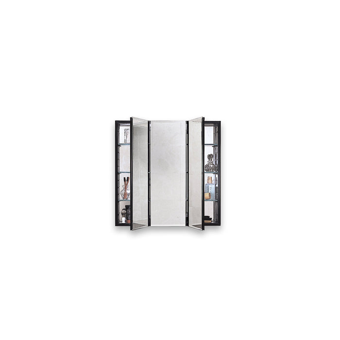 PL Series 36" x 30" x 4" three door cabinet with bevel edge, white interior and electric