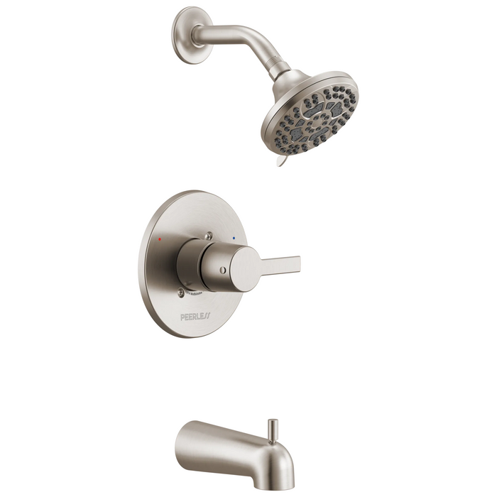 Peerless Flute PTT14412 Tub and Shower Trim Kit - Brushed Nickel