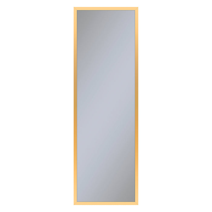 Profiles 15-1/4" x 48" x 4" framed cabinet in matte gold with electrical outlet, USB charging ports, magnetic storage strip and left hinge