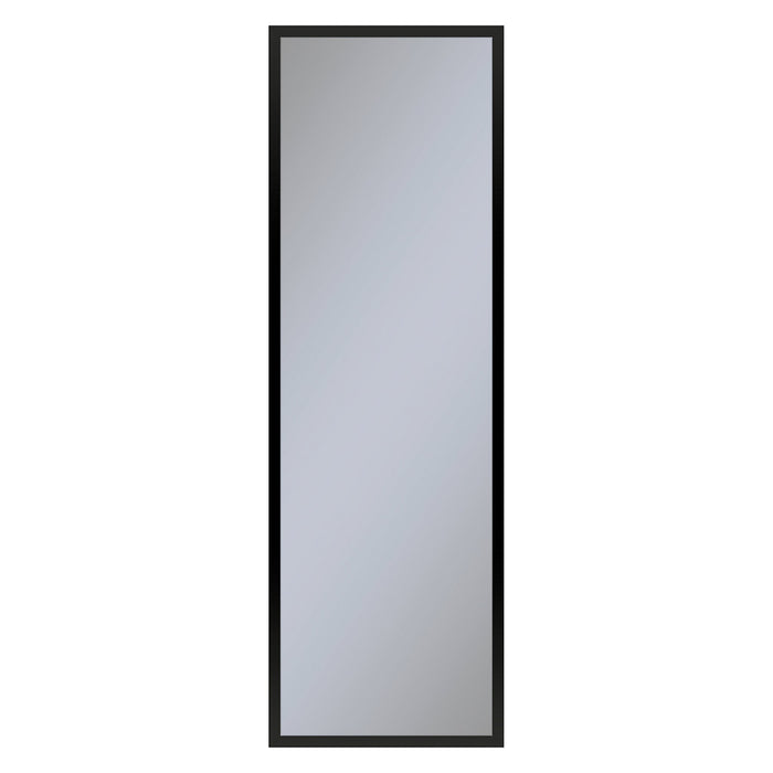 Profiles 15-1/4" x 48" x 4" framed cabinet in matte black with electrical outlet, USB charging ports, magnetic storage strip and right hinge