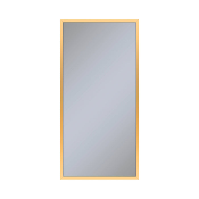 Profiles 19-1/4" x 39-3/8" x 6" framed cabinet in matte gold with electrical outlet, USB charging ports, magnetic storage strip and right hinge