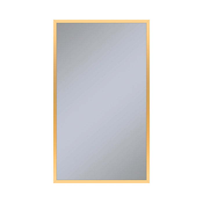 Profiles 23-1/4" x 39-3/8" x 4" framed cabinet in matte gold with electrical outlet, USB charging ports, magnetic storage strip and right hinge