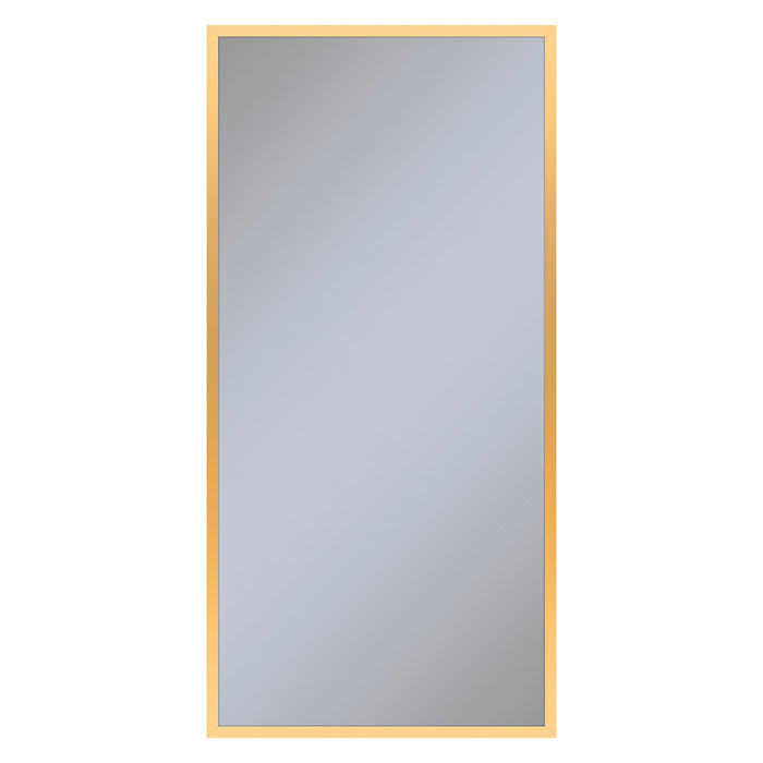 Profiles 23-1/4" x 48" x 4" framed cabinet in matte gold with electrical outlet, USB charging ports, magnetic storage strip and right hinge