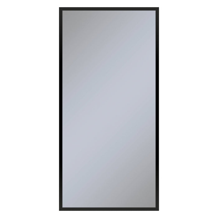 Profiles 23-1/4" x 48" x 4" framed cabinet in matte black with electrical outlet, USB charging ports, magnetic storage strip and right hinge