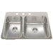 Kindred Steel Queen QCLA2027L-8 Drop-In Double Bowl 27.25 x 20.56 in Stainless Steel Kitchen Sink - 3-Hole