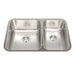 Kindred Steel Queen QCUA1827R-8N Undermount Double Bowl 26.88 x 17.75 in Stainless Steel Kitchen Sink - Satin Finished Bowls with Silk Finished Rim