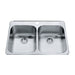 Kindred Steel Queen QDL2031-7 Drop-In Double Bowl 31.25 x 20.5 in Stainless Steel Kitchen Sink - 1-Hole
