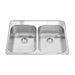 Kindred Steel Queen QDL2031-7 Drop-In Double Bowl 31.25 x 20.5 in Stainless Steel Kitchen Sink - 3-Hole