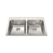 Kindred Steel Queen Drop-In Double Bowl 33.38 x 22 in Stainless Steel Kitchen Sink - 4-Hole