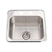 Kindred Utility Collection QSL1515-6-2N Drop-In Single Bowl 15.13 x 15.44 in Stainless Steel Kitchen Sink - Satin Finished Bowl with Mirror Finished Rim