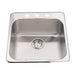 Kindred Steel Queen QSL2020-8 Drop-In Single Bowl 20 x 20.5 in Stainless Steel Kitchen Sink - 3-Hole