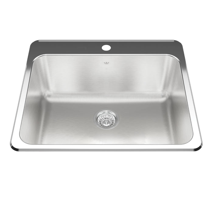 Kindred Utility Collection Drop-In Single Bowl 25.25 x 22 in Stainless Steel Kitchen Sink - 1-Hole