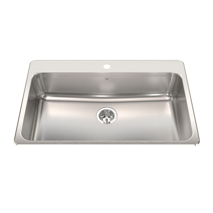 Kindred Steel Queen Drop-In Single Bowl 33.38 x 22 in Stainless Steel Kitchen Sink - 1-Hole