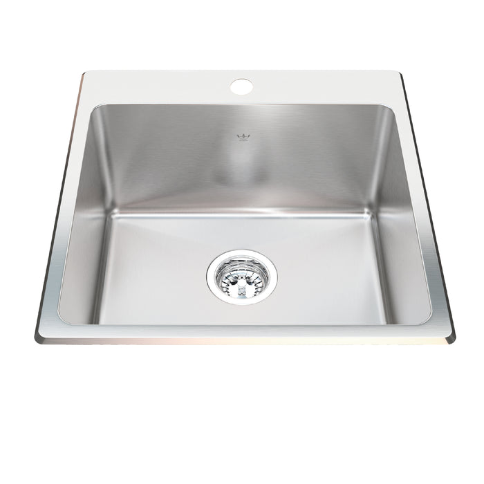 Kindred Utility Collection QSLF2020-10 Dual Mount Single Bowl 20.13 x 20.56 in Stainless Steel Kitchen Sink - 1-Hole